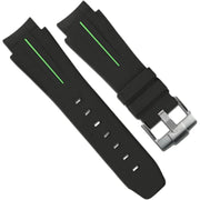 Bracelet en caoutchouc M107 - Rubber B - noir ligne verte - bracelet caoutchouc montre