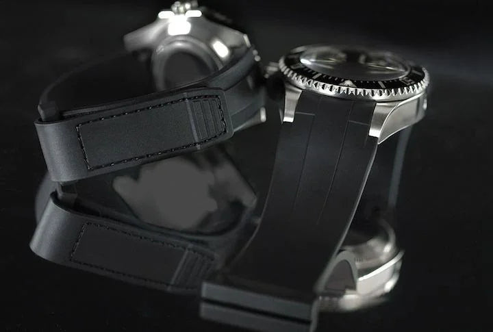 Bracelet en caoutchouc V117 – Série Velcro – Rubber B – Noir - vue 4