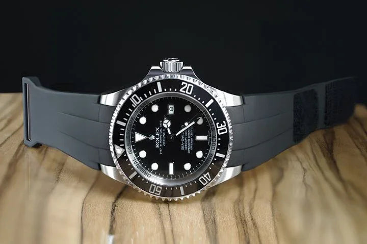 Bracelet en caoutchouc V117 – Série Velcro – Rubber B – Noir - vue 8