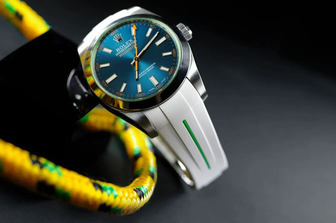 Bracelet en caoutchouc M115 – Rubber B – Blanc ligne verte - détail