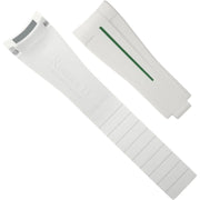 Bracelet en caoutchouc M115 – Rubber B – Blanc ligne verte - bracelet caoutchouc montre