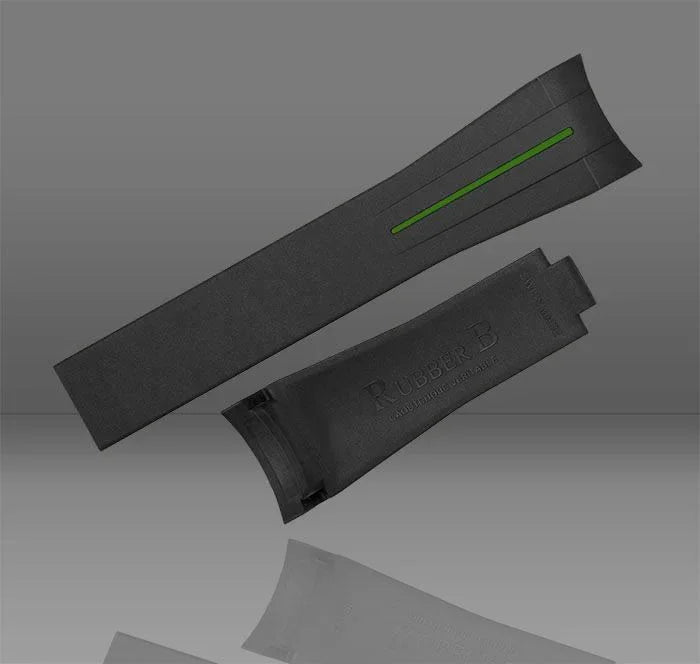 Bracelet en caoutchouc M115 – Rubber B – Noir ligne verte - vue 6