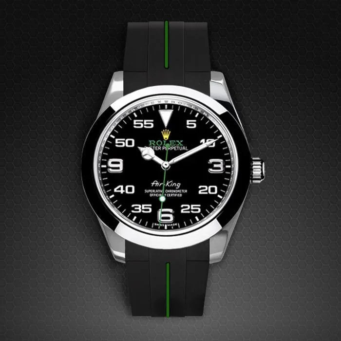 Bracelet en caoutchouc M115 – Rubber B – Noir ligne verte - vue 7
