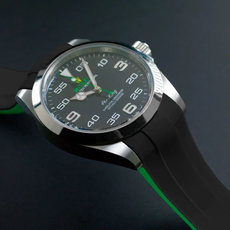 Bracelet en caoutchouc M215 – Rubber B – Noir et vert - vue 5