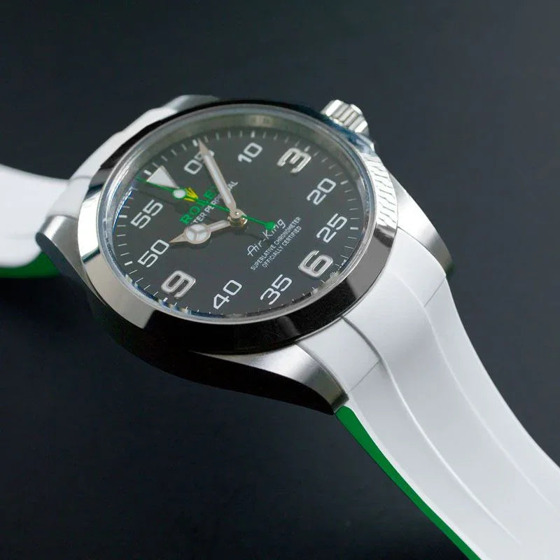 Bracelet en caoutchouc M215 – Rubber B – Blanc et vert - vue 4