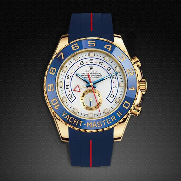 Bracelet en caoutchouc M109 – Rubber B – Bleu marine ligne rouge - vue 4