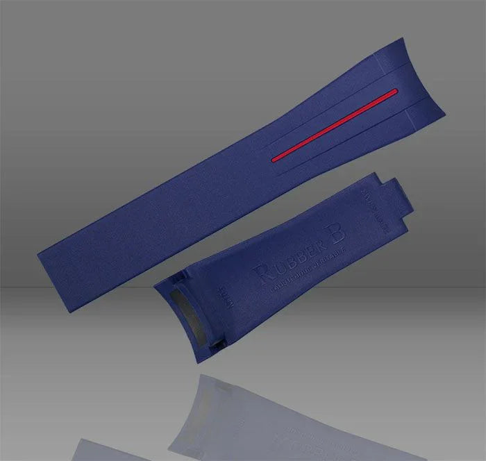 Bracelet en caoutchouc M109 – Rubber B – Bleu marine ligne rouge - vue 5