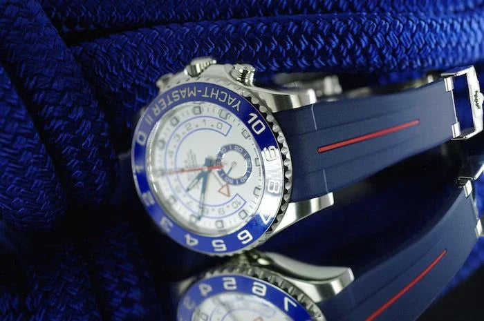 Bracelet en caoutchouc M109 – Rubber B – Bleu marine ligne rouge - vue 6