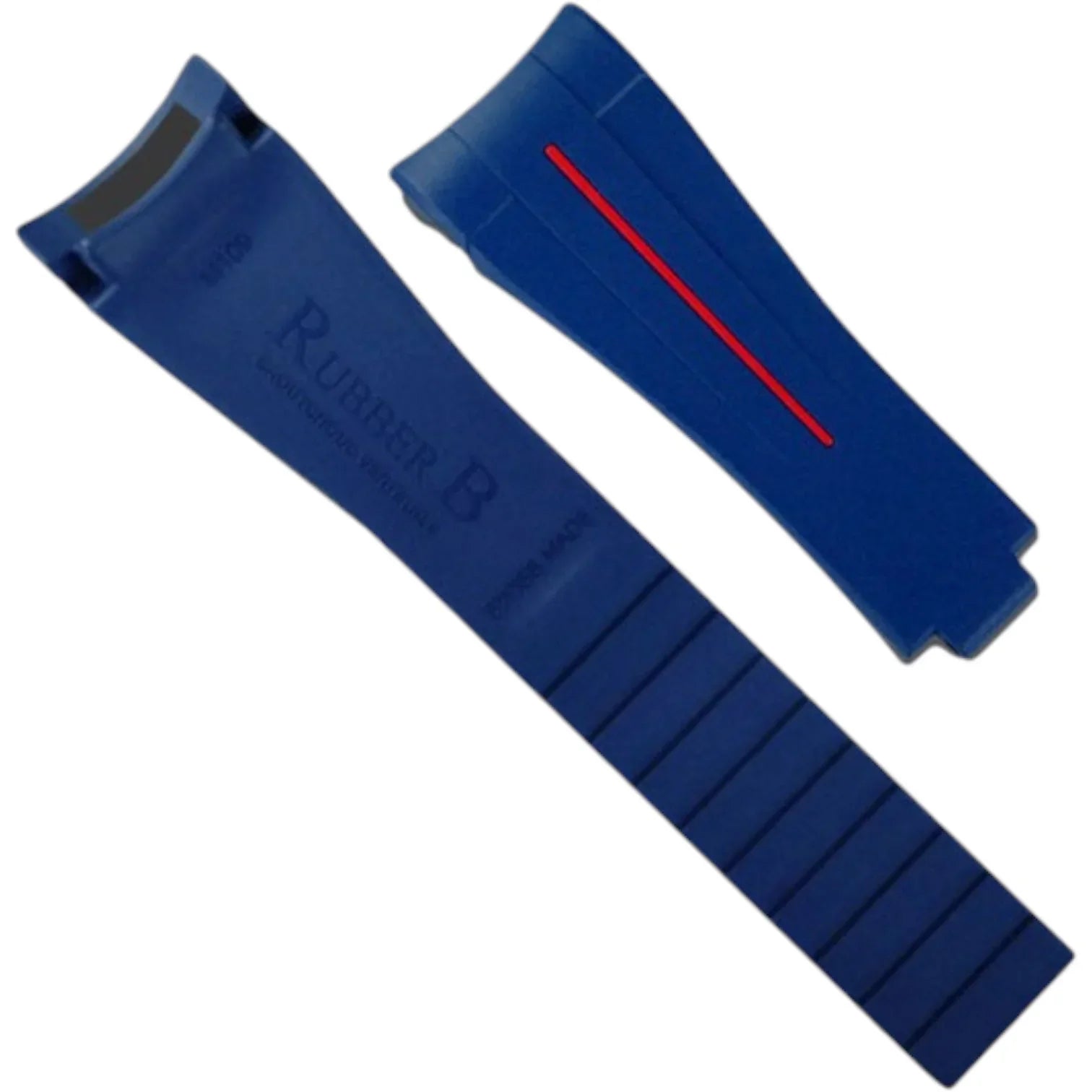 Bracelet en caoutchouc M109 – Rubber B – Bleu marine ligne rouge - bracelet caoutchouc montre