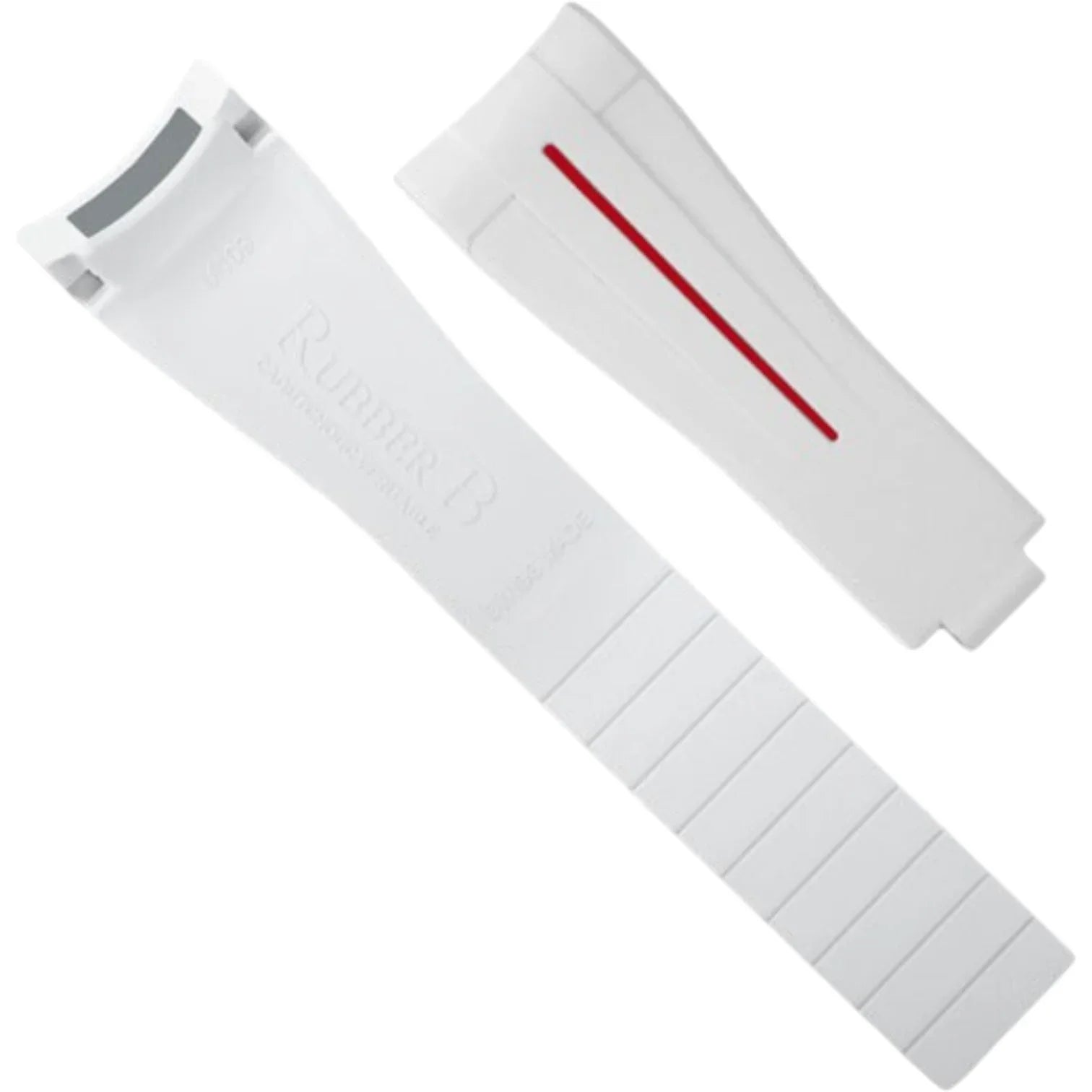 Bracelet en caoutchouc M109 – Rubber B – Blanc ligne rouge - bracelet caoutchouc montre