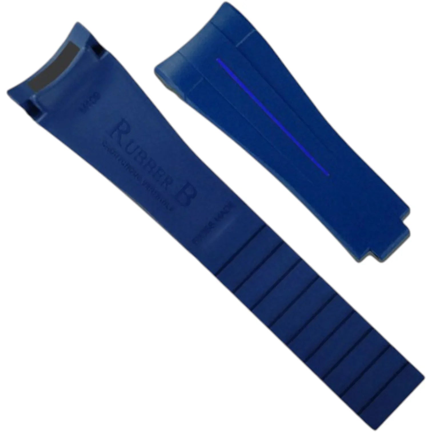 Bracelet en caoutchouc M109 – Rubber B – Bleu marine ligne bleue pacifique - bracelet caoutchouc montre