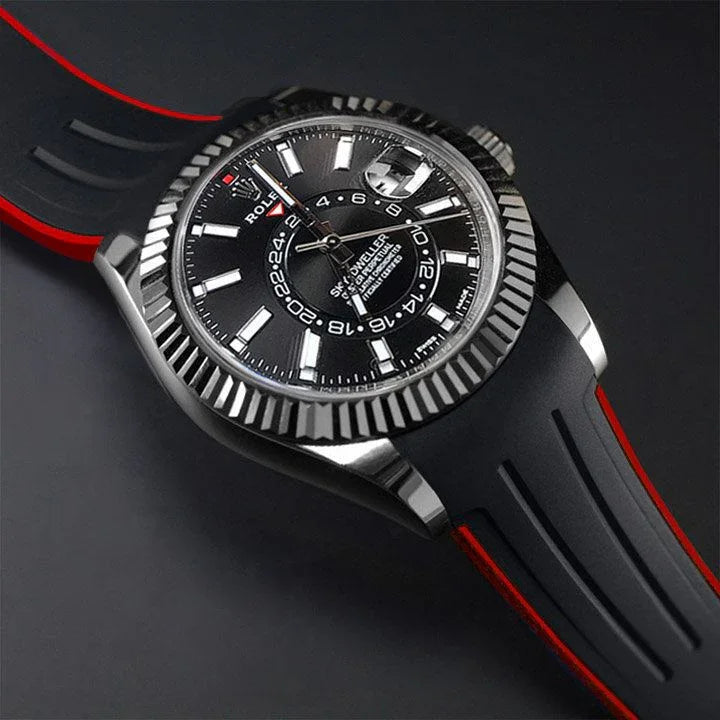 Bracelet en caoutchouc M111 – Rubber B – Noir et rouge - vue 5