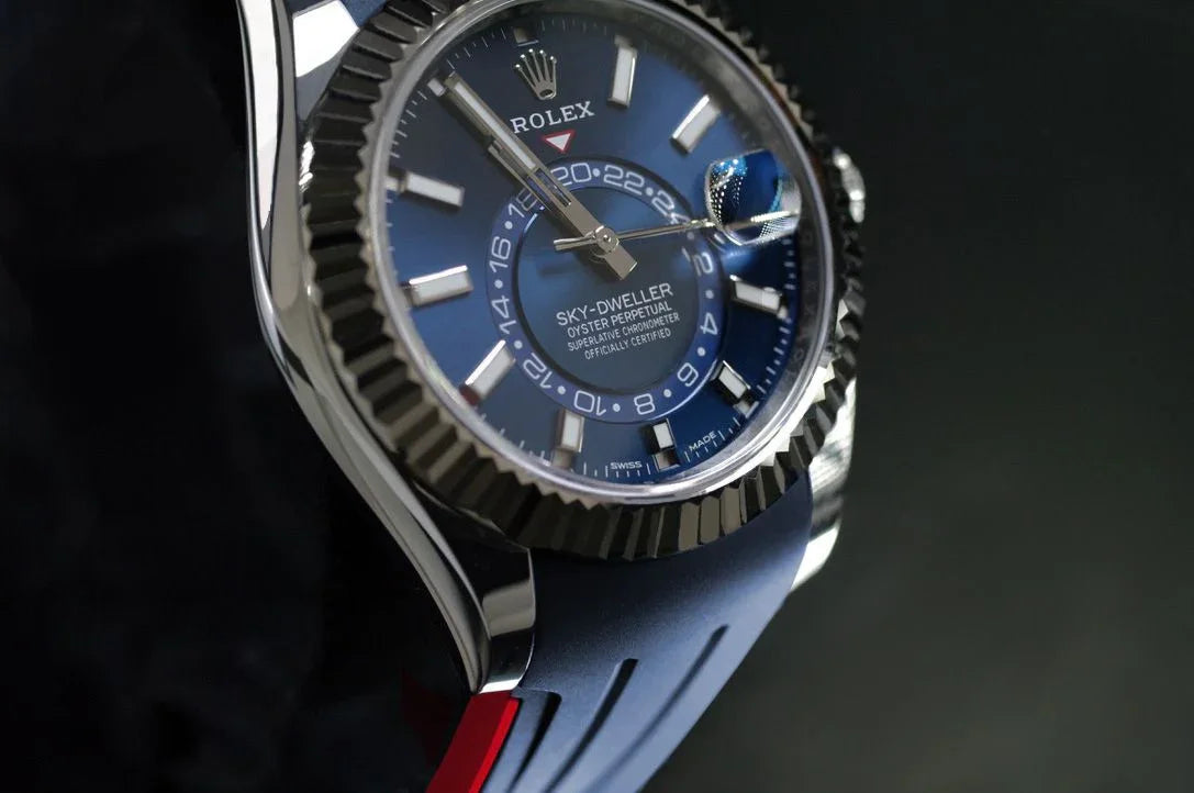 Bracelet en caoutchouc M111 – Rubber B – Bleu marine et rouge - vue 4
