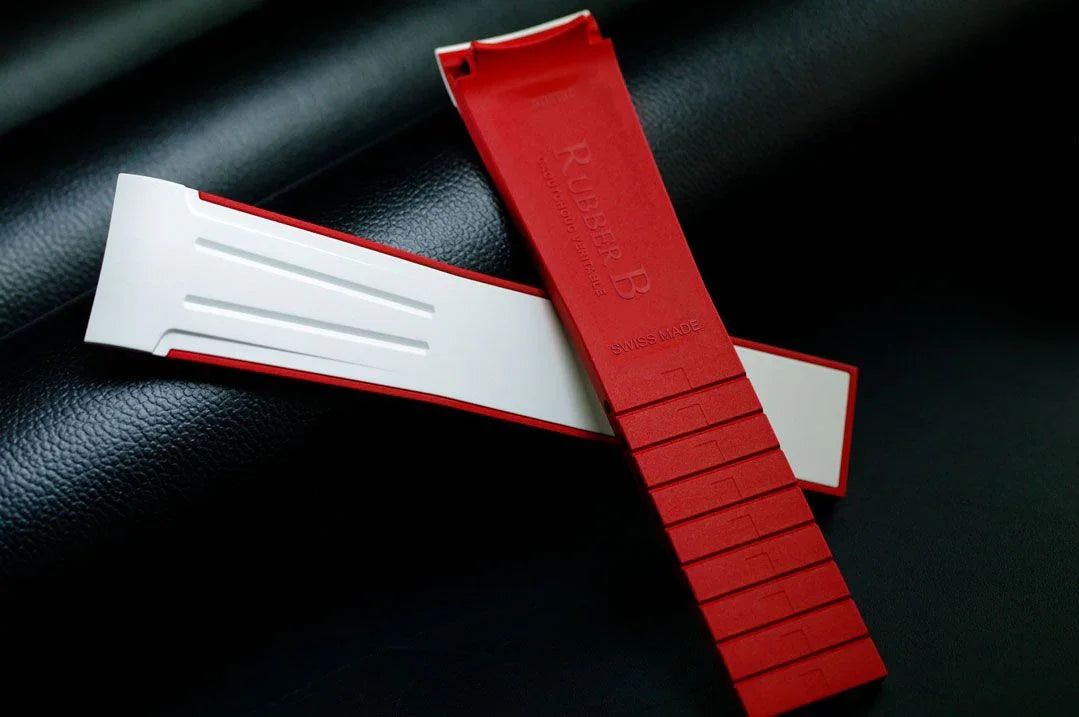 Bracelet en caoutchouc M110 – Rubber B – Blanc et rouge - vue 3