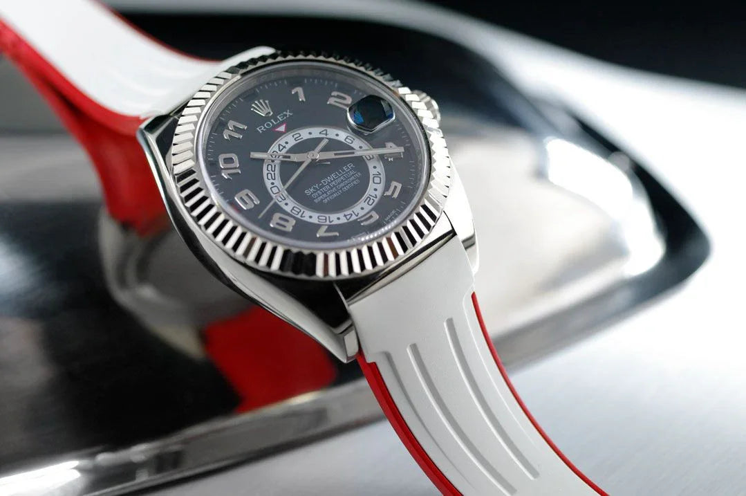 Bracelet en caoutchouc M110 – Rubber B – Blanc et rouge - vue 4