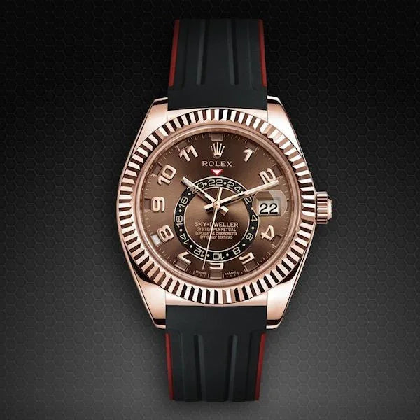 Bracelet en caoutchouc M110 – Rubber B – Noir et rouge - vue 6