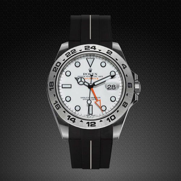 Bracelet en caoutchouc M105 – Rubber B – Noir ligne blanche - vue 5