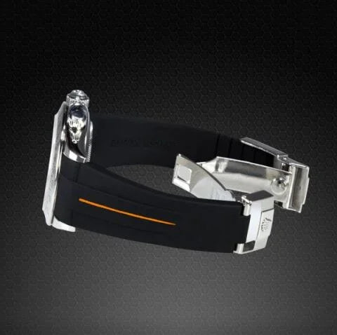 Bracelet en caoutchouc M105 – Rubber B – Noir ligne orange - vue 4
