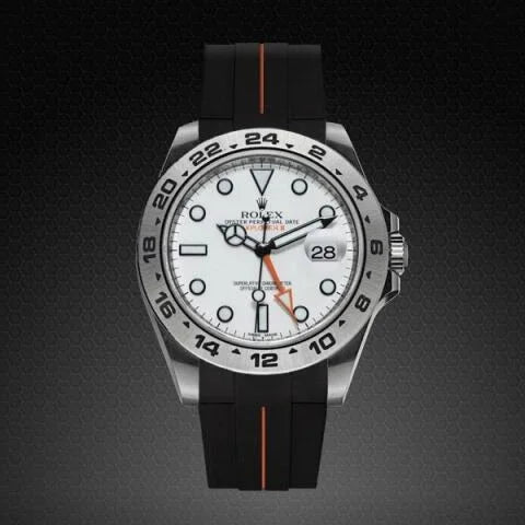 Bracelet en caoutchouc M105 – Rubber B – Noir ligne orange - vue 5