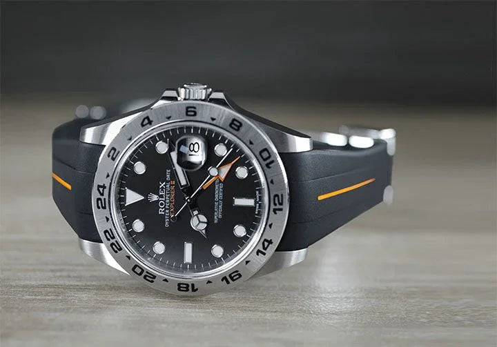 Bracelet en caoutchouc M105 – Rubber B – Noir ligne orange - vue 7