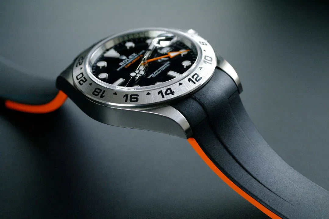 Bracelet en caoutchouc M205 – Rubber B – Noir et orange - vue 3