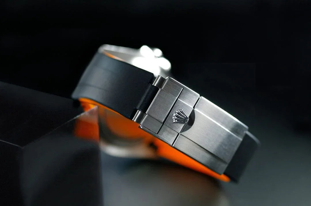 Bracelet en caoutchouc M205 – Rubber B – Noir et orange - vue 4