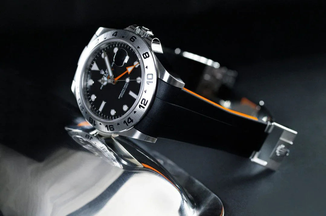 Bracelet en caoutchouc M205 – Rubber B – Noir et orange - vue 5
