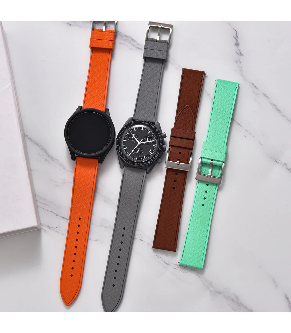 Bracelet en caoutchouc – Mosaic – KronoKeeper – Orange - détail