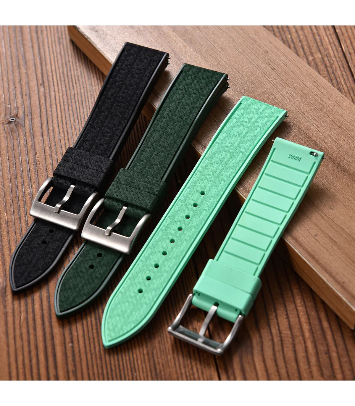 Bracelet en caoutchouc – Mosaic – KronoKeeper – Vert - vue 7