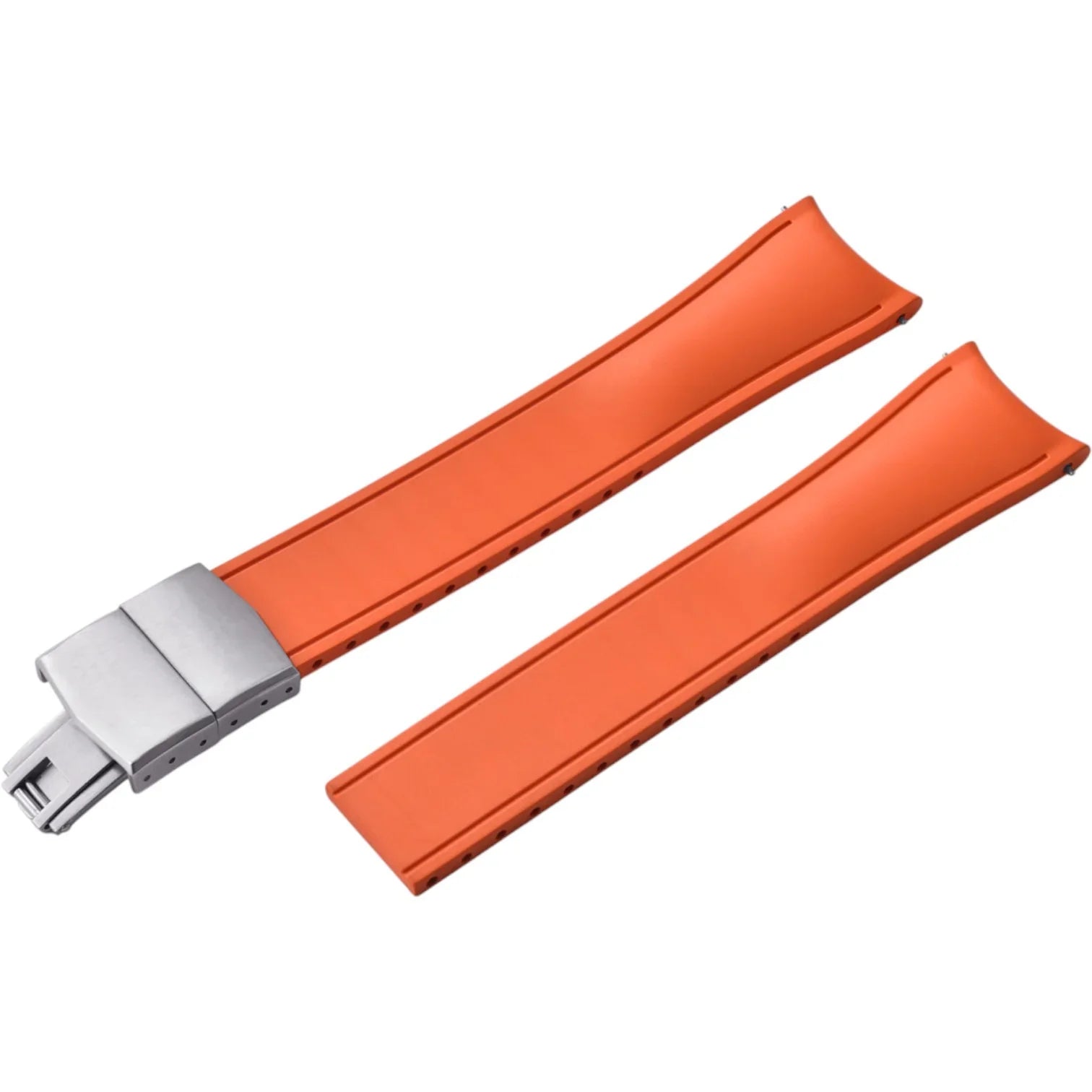 Bracelet incurvé en caoutchouc avec boucle déployante – KronoKeeper – Orang - bracelet caoutchouc montre