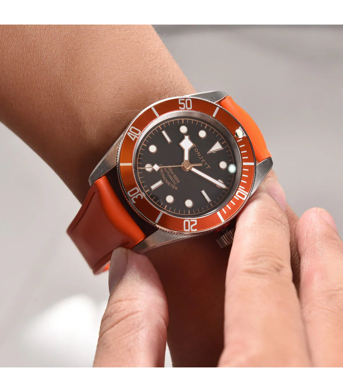 Bracelet incurvé en caoutchouc avec boucle déployante – KronoKeeper – Gris - vue 4