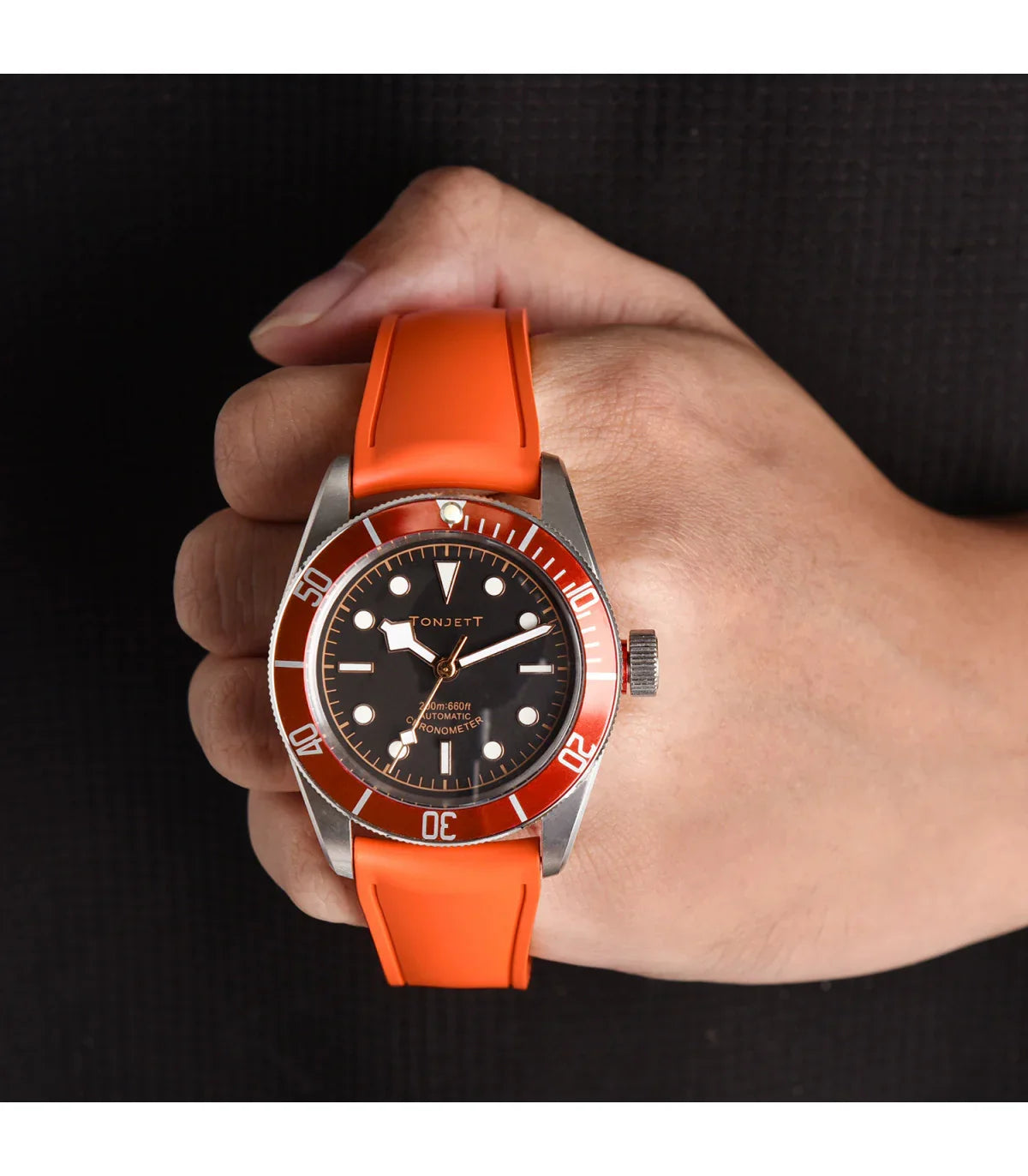 Bracelet incurvé en caoutchouc avec boucle déployante – KronoKeeper – Rouge - vue 3