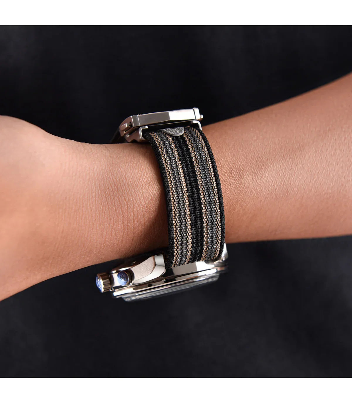 Bracelet Nato nervuré en nylon avec boucle déployante – KronoKeeper – Bleu - vue 5