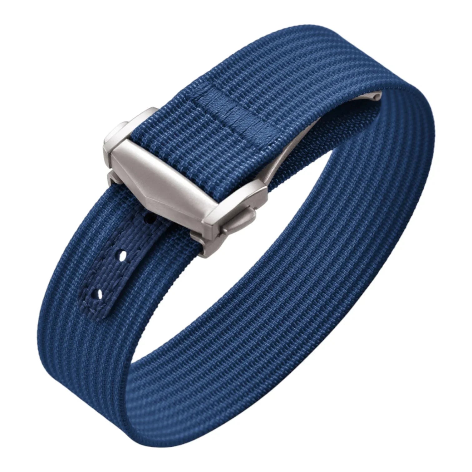 Bracelet Nato nervuré en nylon avec boucle déployante – KronoKeeper – Bleu - bracelet NATO nylon montre