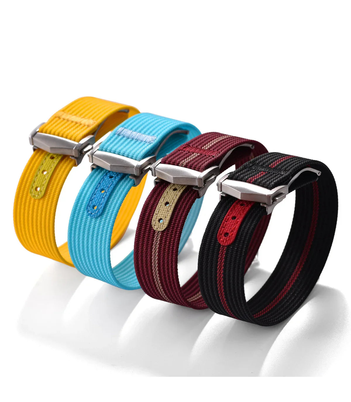 Bracelet Nato nervuré en nylon avec boucle déployante – KronoKeeper – Vert - vue 11