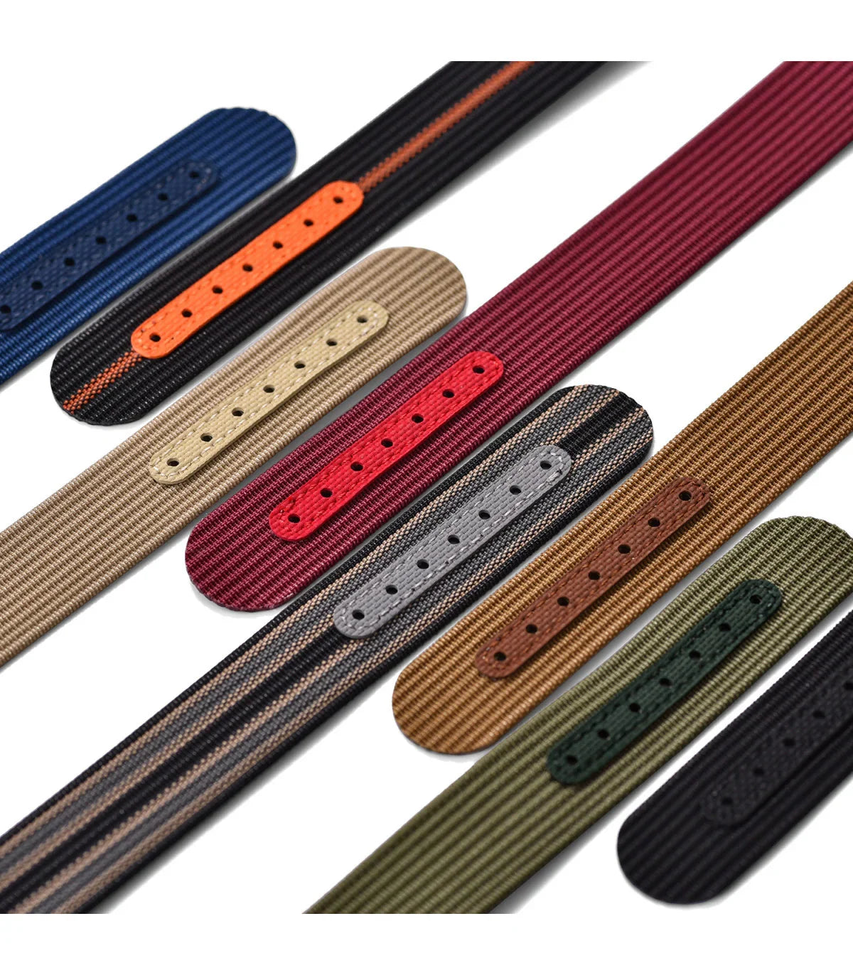 Bracelet Nato nervuré en nylon avec boucle déployante – KronoKeeper – Vert - vue 13