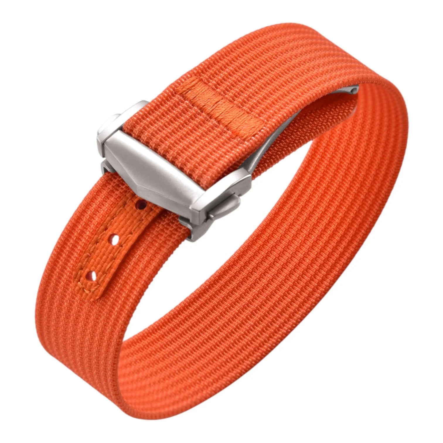 Bracelet Nato nervuré en nylon avec boucle déployante – KronoKeeper – Orang - bracelet NATO nylon montre