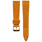Bracelet en cuir de taureau nubuck – Vintage V – Lic Leather – Cognac - accessoire montre