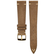 Bracelet en cuir de taureau nubuck – Vintage V – Lic Leather – Taupe - accessoire montre