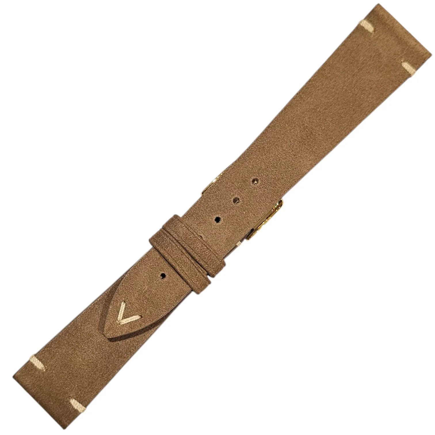 Bracelet en cuir de taureau nubuck – Vintage V – Lic Leather – Taupe - détail