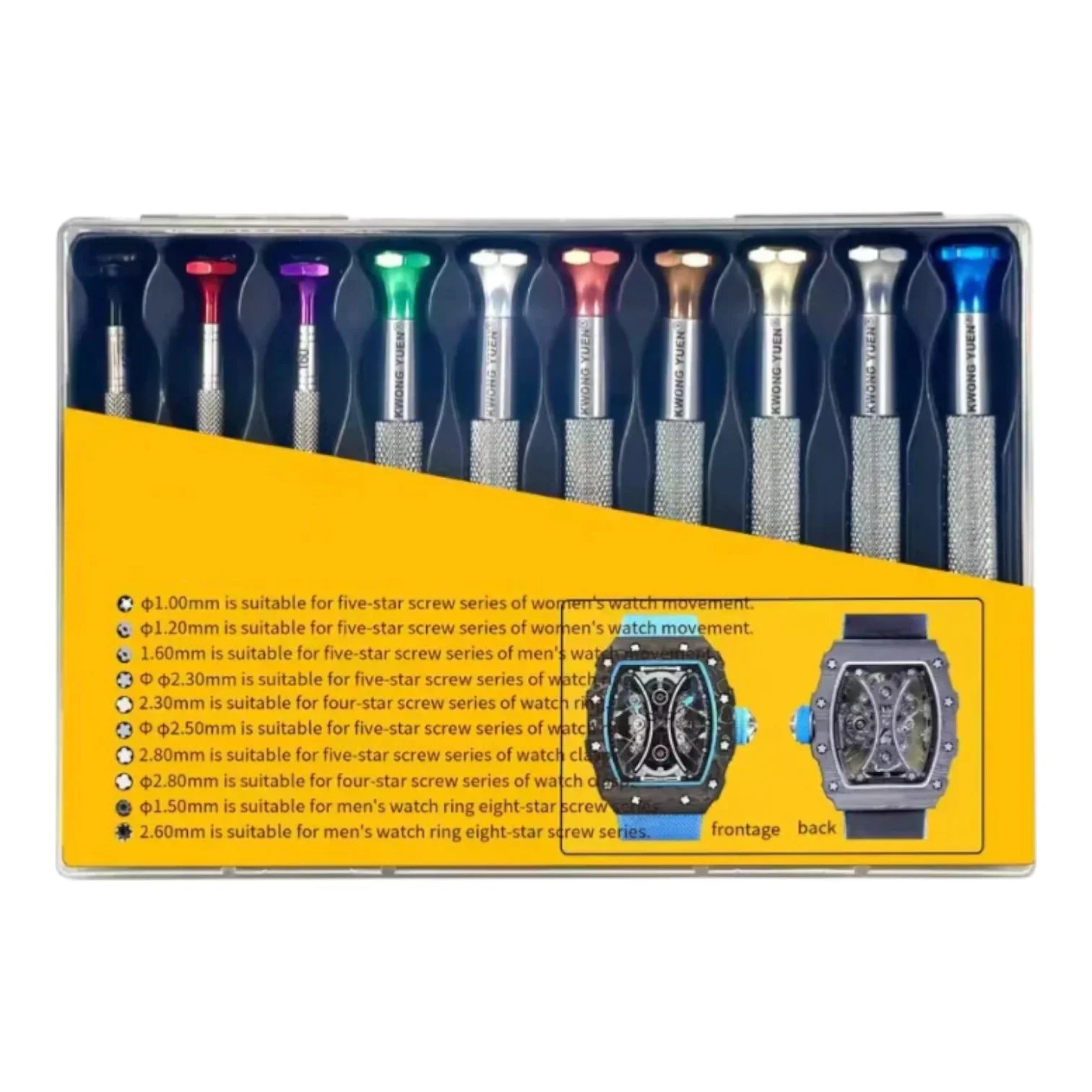 Jeu de 10 tournevis spécifiques pour montre Richard Mille - outil horloger