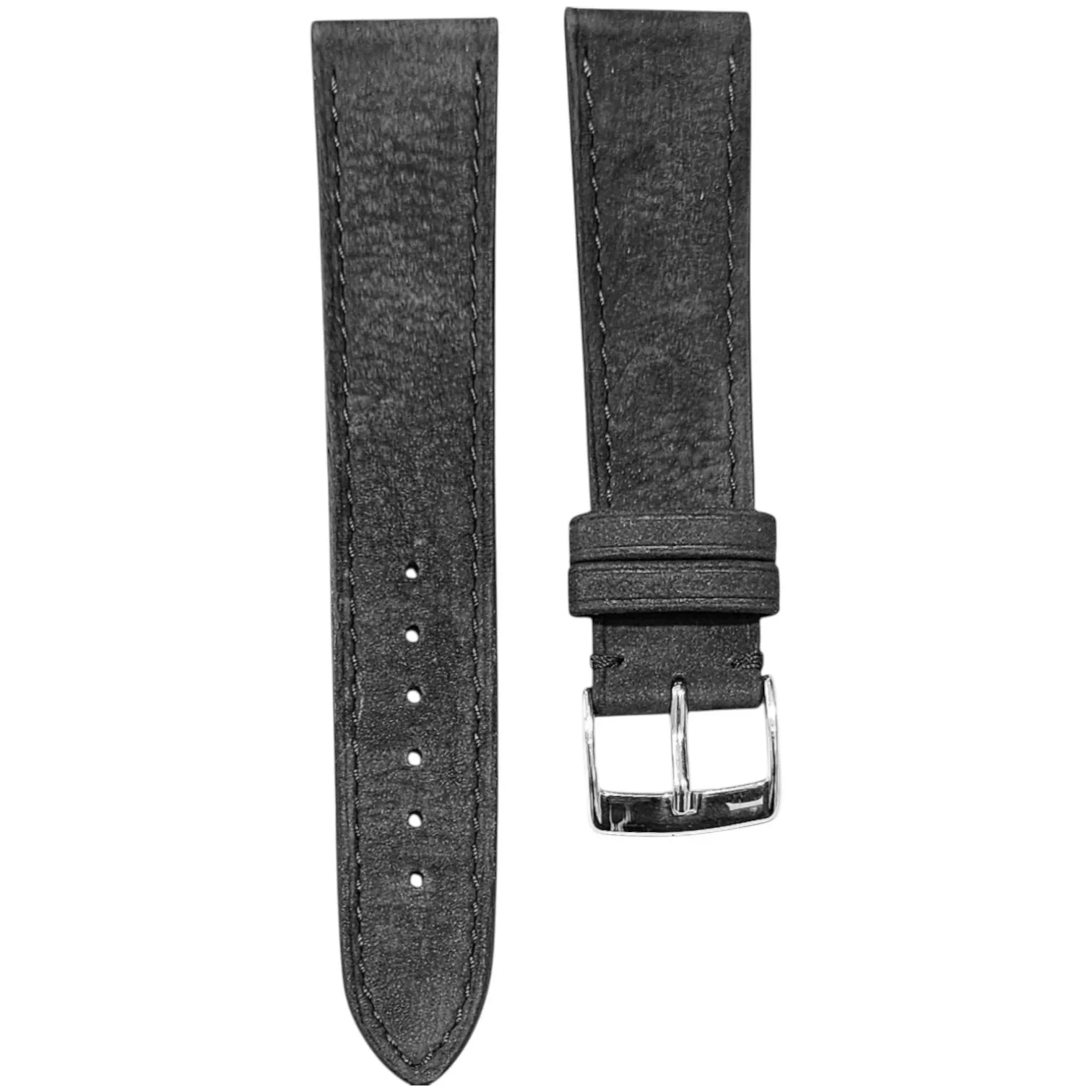 Bracelet en cuir de taureau nubuck - Lic Leather - noir - accessoire montre