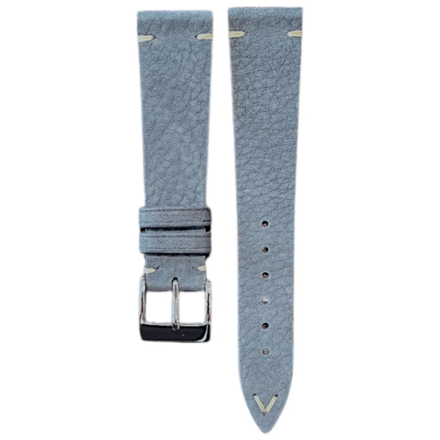Bracelet en cuir de taureau nubuck – Vintage V – Lic Leather – Bleu denim - accessoire montre