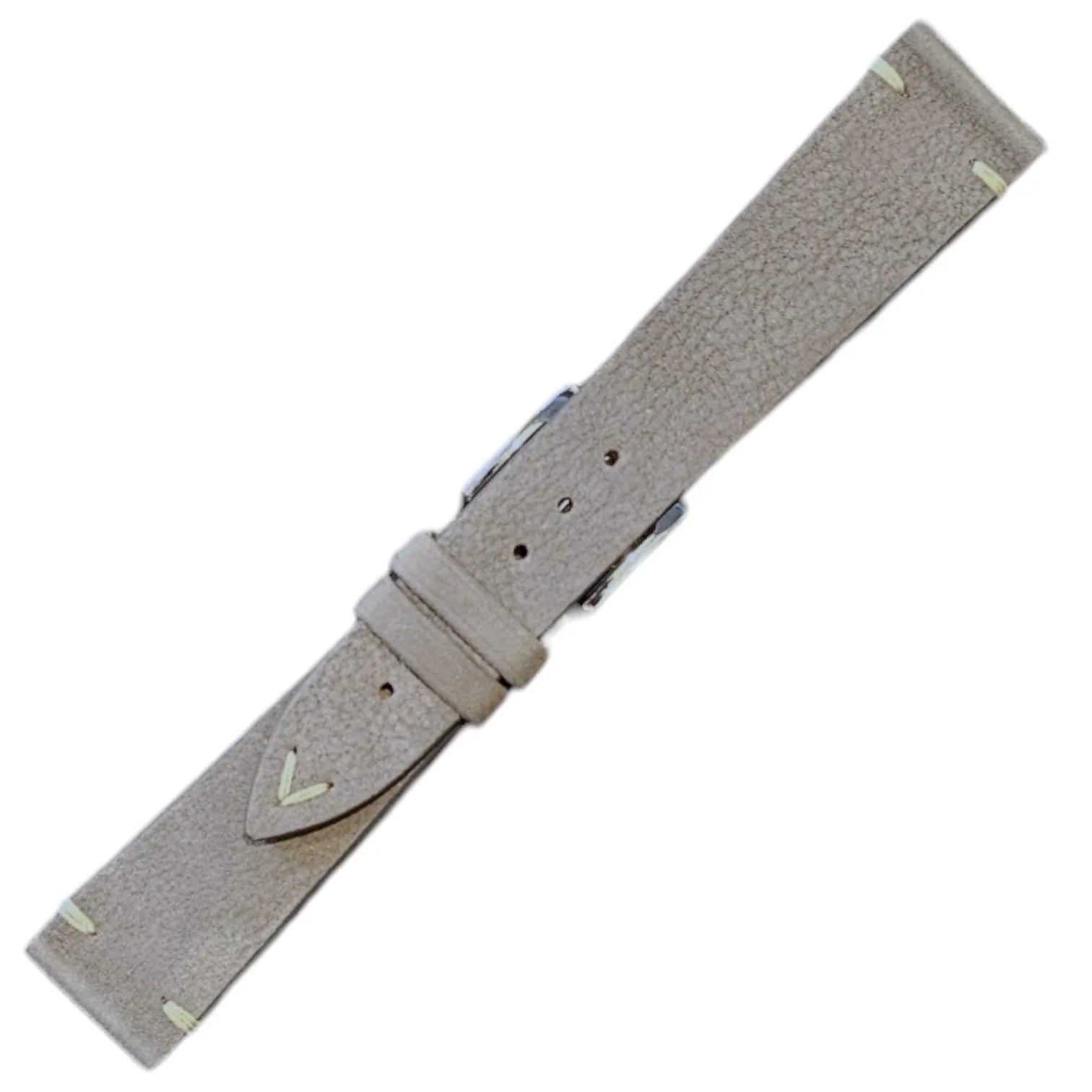 Bracelet en cuir de taureau nubuck – Vintage V – Lic Leather – Gris - détail