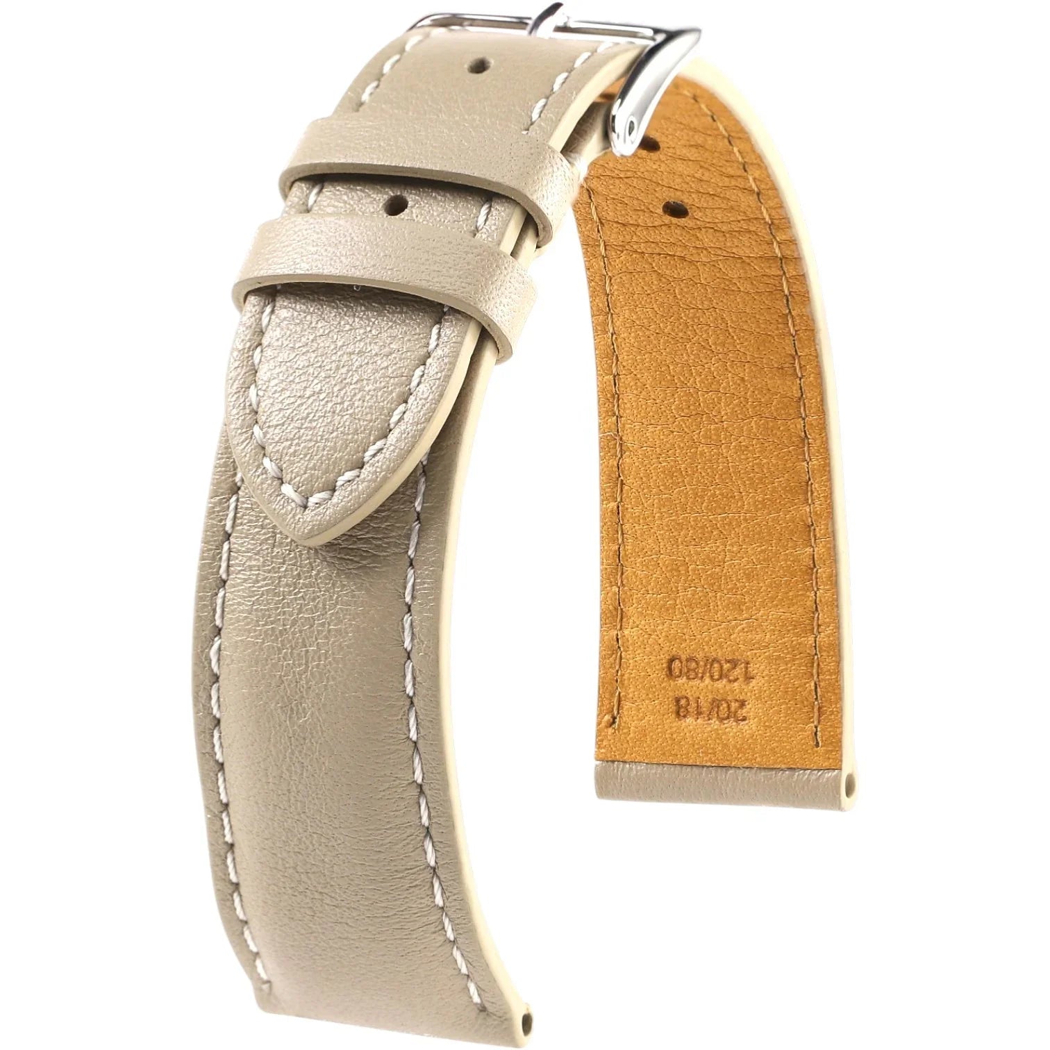 Bracelet en cuir de veau lisse – Bernardin – KronoKeeper – Crème - bracelet KronoKeeper