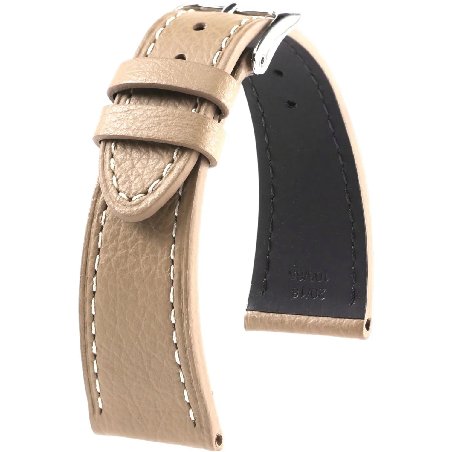 Bracelet en cuir de veau grainé – Marcel – KronoKeeper – Taupe - bracelet KronoKeeper