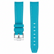 Bracelet en caoutchouc texturé pour Omega MoonSwatch - KronoKeeper - Bleu Tiffany
