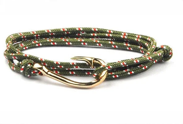 Bracelet hameçon doré Vikings - vue détail