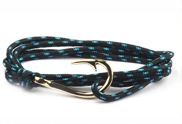 Bracelet hameçon doré Vikings - vue profil