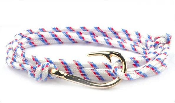 Bracelet hameçon doré Vikings - vue côté